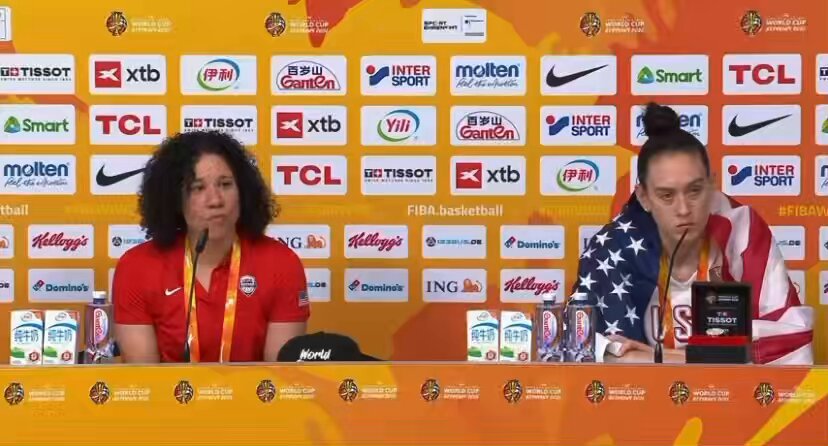 “Yeah, big momentum changing 3 for C right before halftime. And we just felt it at halftime, we really did. We felt like we could push the gas pedal down to the floor and get away from them.” #USABWNT X #FIBAWWC