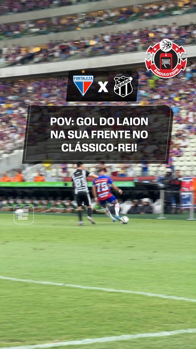 O ÂNGULO ESPN TE COLOCA DENTRO DO CAMPO! Paulo Baya fez a jogada e Vitinho marcou para o Fortaleza contra o Ceará! Assista a Fortaleza x Ceará AO VIVO pela ESPN no Plano Premium do #DisneyPlus! #SerieBnaESPN