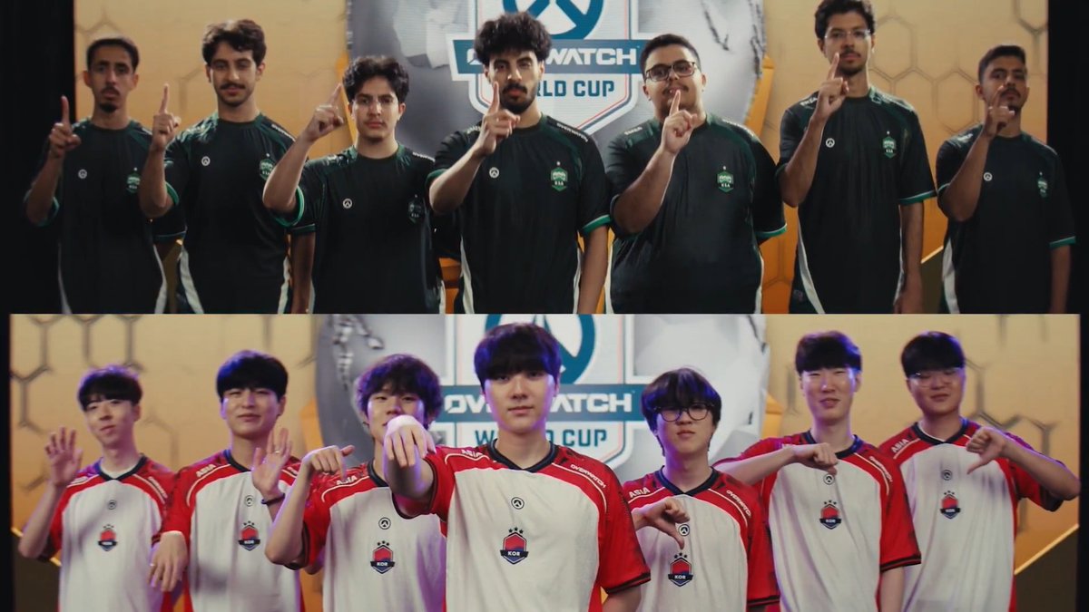 Two teams, one trophy. The best #OWWC2026 teams in the world are ready to go for gold! المنتخب | اوفرواتش 🇸🇦 🆚 OWWC Team South Korea 🟣 🔴