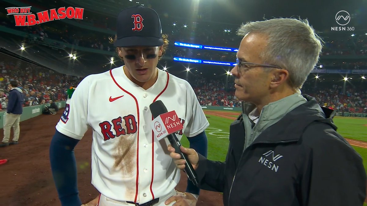 "Picking up the guy in front of you and trying to pass it to the next guy - that's Red Sox baseball this year." 🔥 Roman Anthony with Tom Caron following the win 🗣️ 🎙️ Presented by W.B. Mason Co.