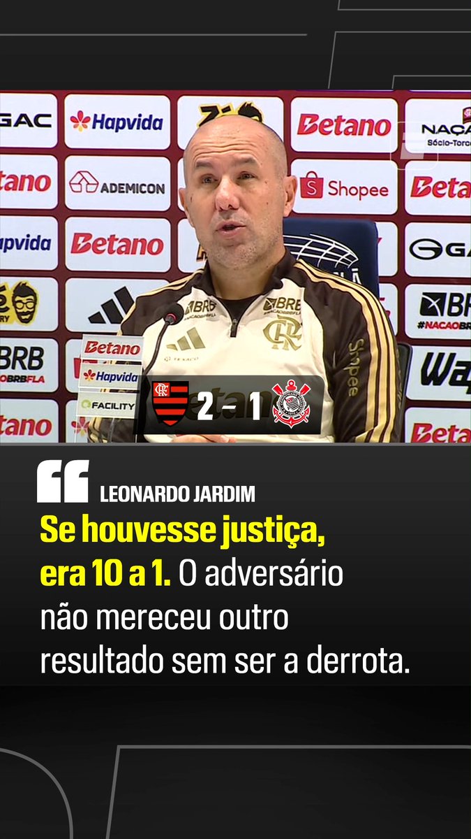 Leonardo Jardim sobre Flamengo 2-1 Corinthians: “Se houvesse justiça, era 10-1” 🎥 SportsCenter Brasil