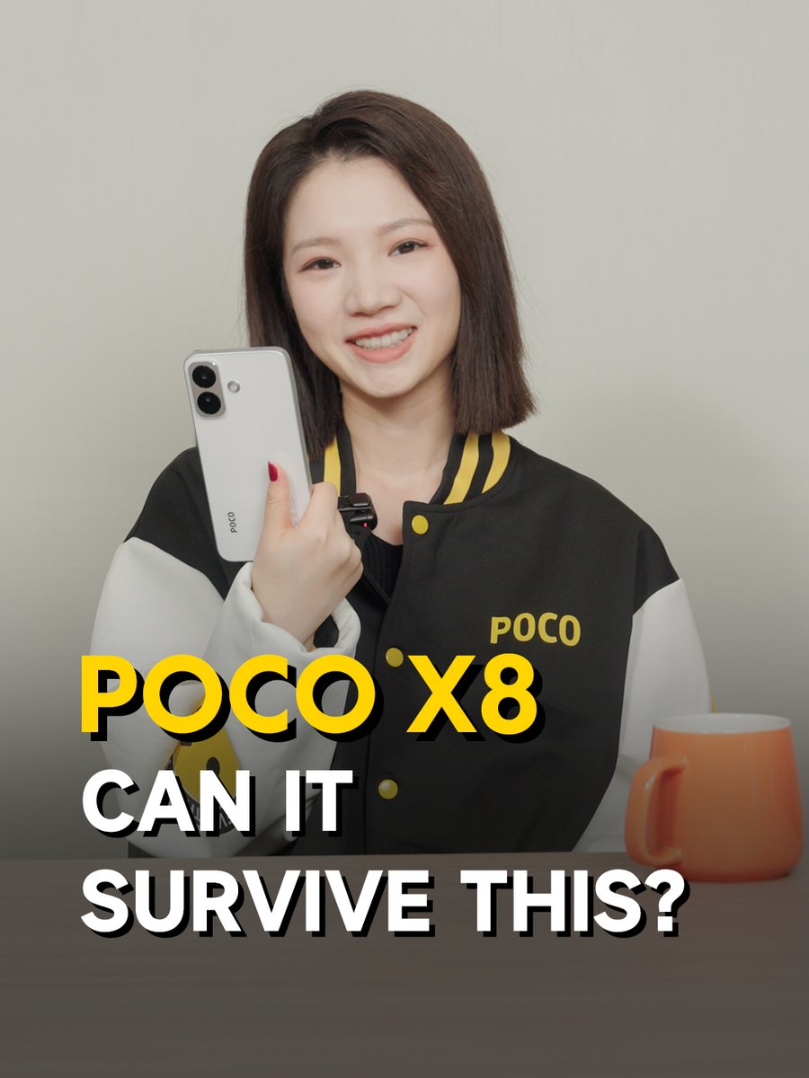Dropped it? Spilled water on it? You might be fine. 😏 Watch what the #POCOX8 can handle.