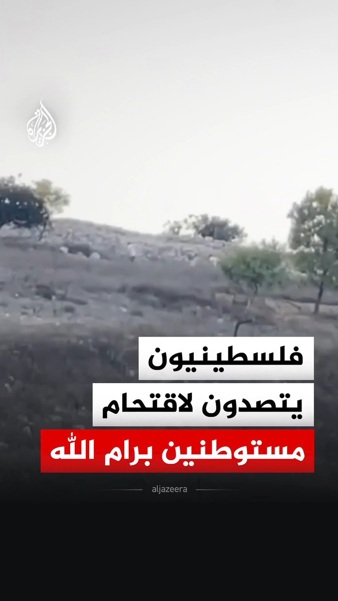 فلسطينيون يتصدون لمحاولات مستوطنين مسلحين اقتحام قرية دير جرير شرق رام الله، بحسب وسائل إعلام محلية #فيديو