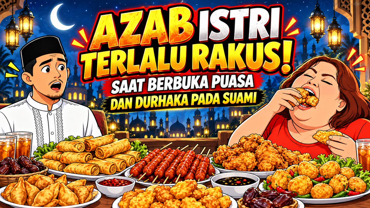 Cerita Animasi - Azab istri terlalu rakus saat buka puasa dan durhaka pada suami!😱😱