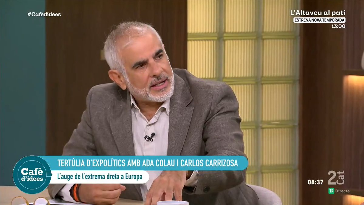 ☕ Carlos Carrizosa es mostra preocupat per l'auge de l'extrema dreta 🗣️ "No hi ha avui dia a Espanya alternatives de centre o liberals que puguin fer una mica d'àrbitre entre la dreta i l'esquerra. Hi ha molt electorat orfe" 📲