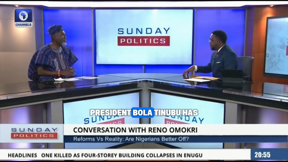 “President Bola Tinubu has already won the election.” — Reno Omokri on Bola Tinubu’s chances in the 2027 election. #seunokinbaloye #sundaypolitics #channelstv