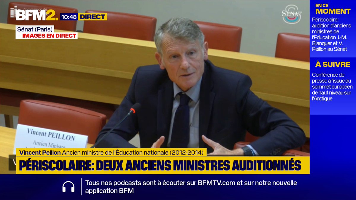 "Ce pays a fait un choix, celui de ne pas payer ses enseignants", lance l'ancien ministre de l'Éducation nationale, Vincent Peillon, auditionné au Sénat #BFM2