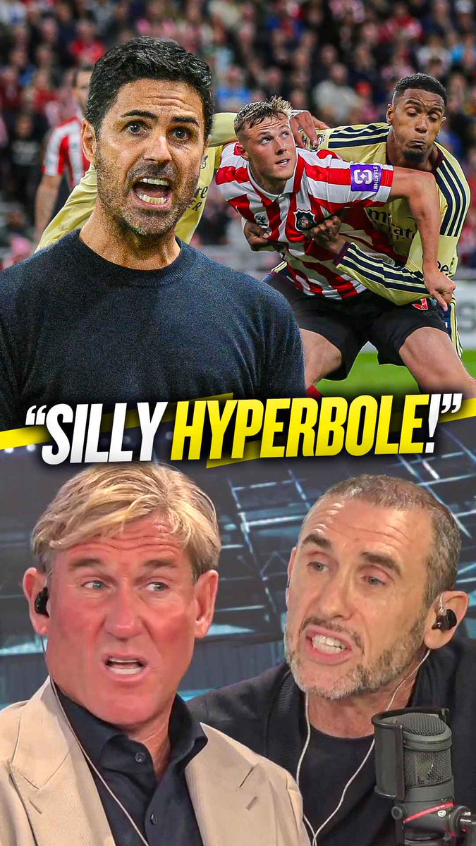 🤫 "Silly hyperbole... stop crying!" 🤦♂️ "We don't have to have this four-act play from Arteta!" Simon Jordan isn't impressed with Mikel Arteta's referee outburst after #SAFC were given a penalty against #AFC! 😤
