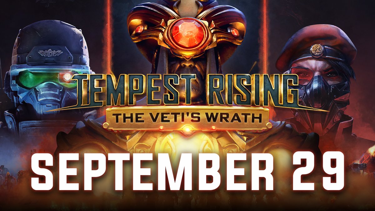 ⚠️ VETI THREAT IMMINENT. The wait is almost over. The Veti's Wrath, the long-awaited third faction expansion for Tempest Rising, is launching on September 29, 2026!