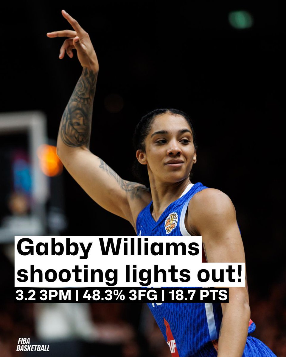 Gabby Williams was busy leading France to a historic World Cup Final over the past two weeks ❤️🔥 18.7 PTS | 3.2 3PM | 48.3% FG #FIBAWWC