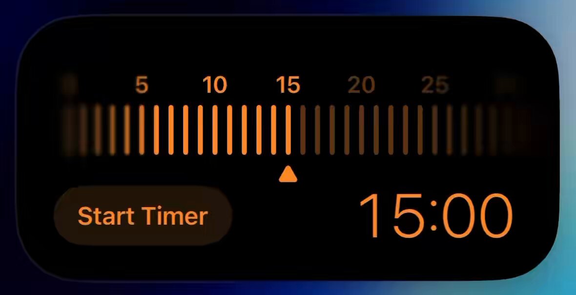 3. iOS 27 brings a new Dynamic Island UI for the timer when tapping the Timer button in Control Centre