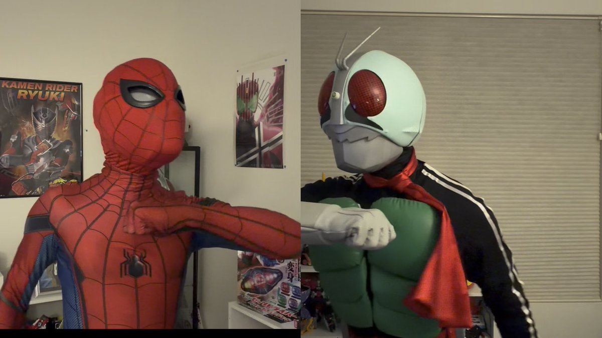 A tale of two Shockers. 😂 #kamenrider #spiderman #fyp #comedy #仮面ライダー #mcu #marvel