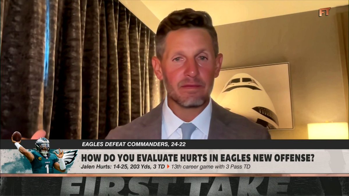 “[The Philadelphia Eagles] were fine.” Dan Orlovsky wasn’t that impressed with the Eagles during Week 1 😬