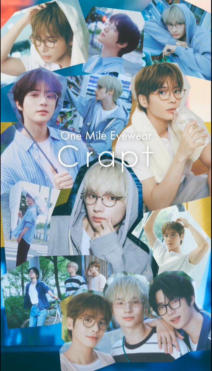 .TOMORROW X TOGETHER BEOMGYU, TAEHYUN and HUENINGKAI for Megane Ichiba's "One Mile Eyewear Crapt". 🔗