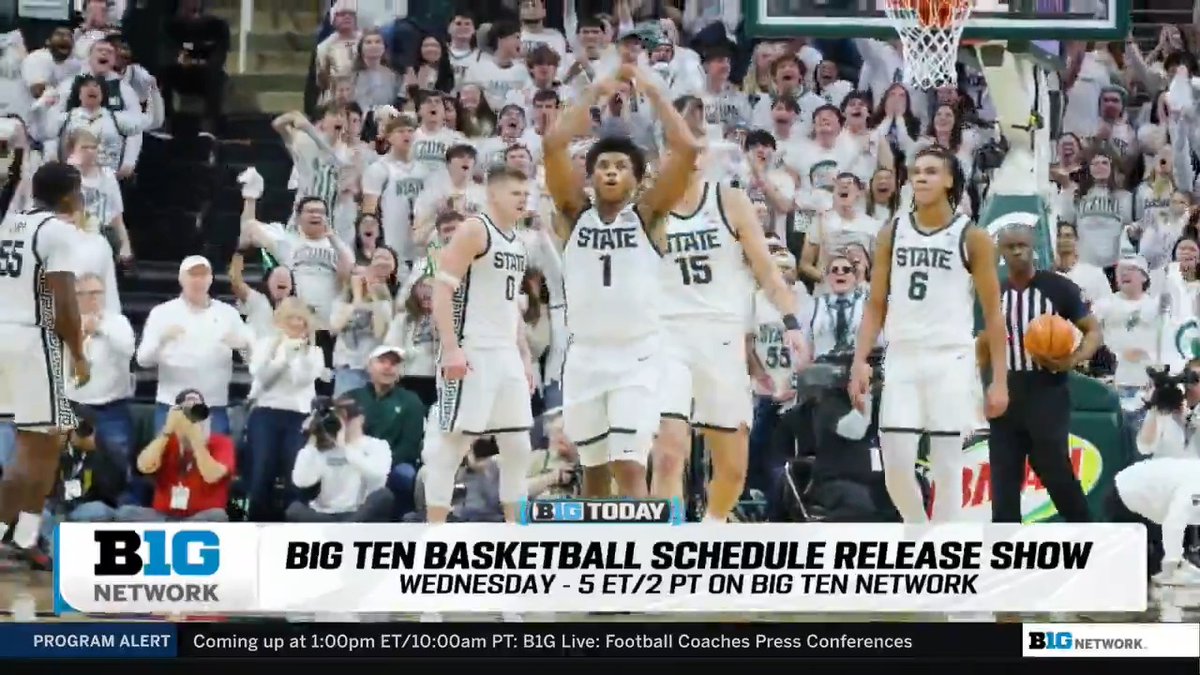 The conference basketball schedules will be revealed Wednesday on Big Ten Network 👀 Big Ten Men's Basketball x Big Ten Women's Basketball