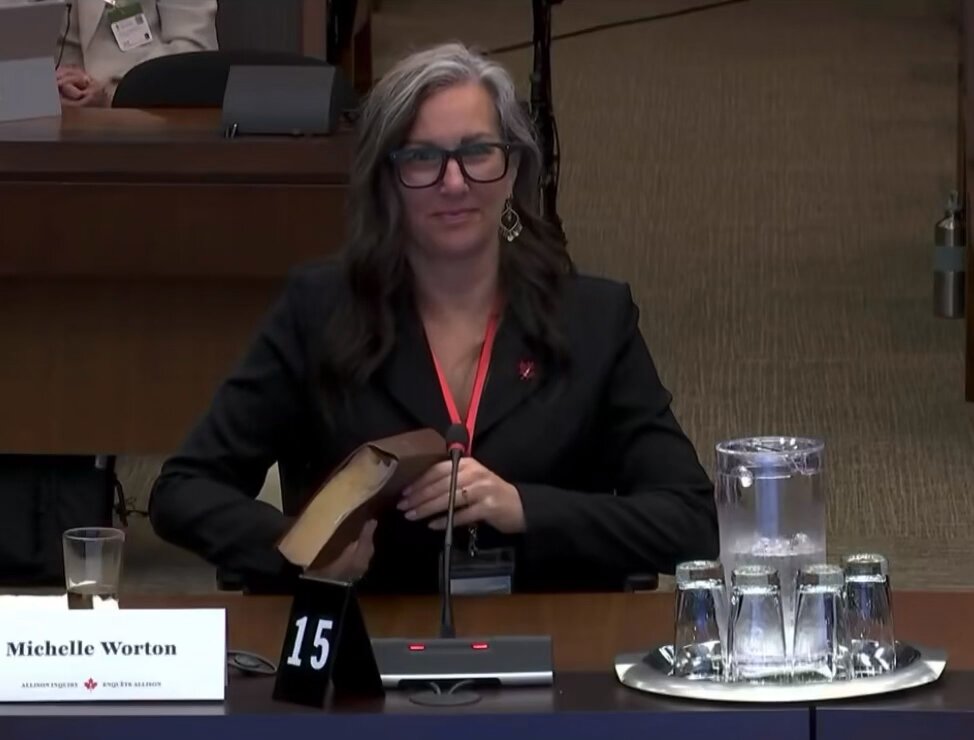 Our first Allison Inquiry witness to provide testimony was Michelle Worton 🇨🇦 Listen to her story Share her story with your friends, family and loved ones Compassion should never be controversial