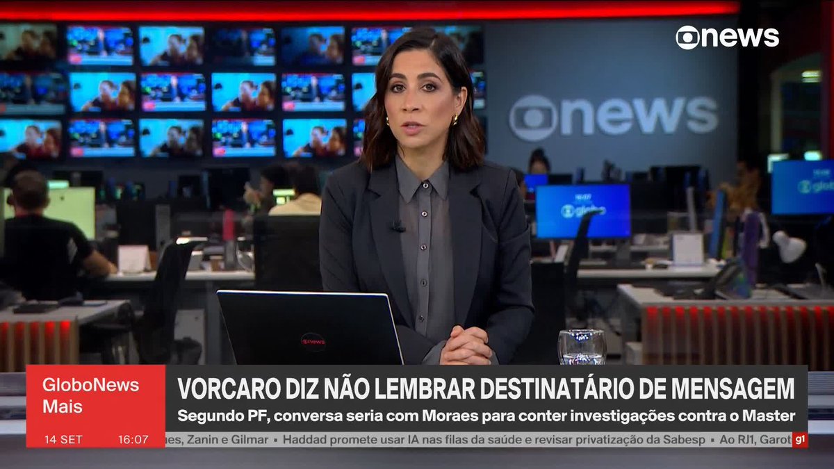 Em depoimento, Vorcaro diz não lembrar destinatário de mensagem. Segundo a PF, conversa seria com Moraes para conter investigações contra o Master. ➡️ #Estúdioi - de segunda a sexta, às 13h, na #GloboNews.