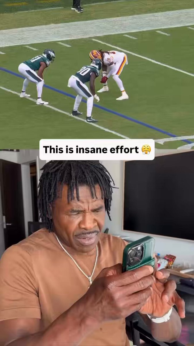 Cowboys Legend Michael Irvin recognizes greatness here. 🥹 Commanders S Tyler Owen is a HULK. 😤 I got Sean Taylor 👼 vibes watching Owens truck those Eagles players yesterday. 😮‍💨