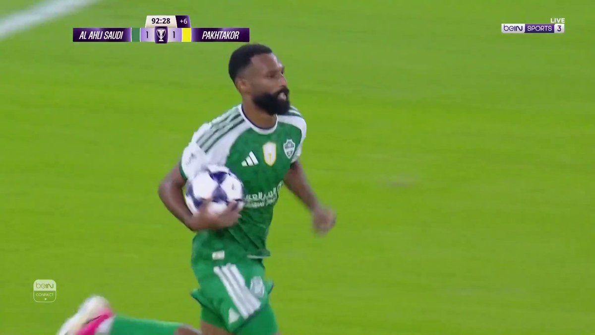 فراس البريكان يدرك التعادل لفريق الأهلي السعودي #دوري_ابطال_اسيا_النخبة