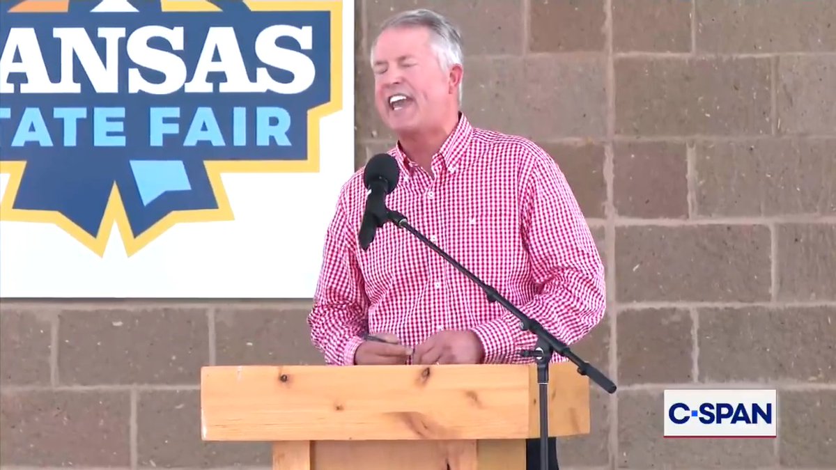 Audience chants to Sen. Dr. Roger Marshall (R-KS): "You don't live here."