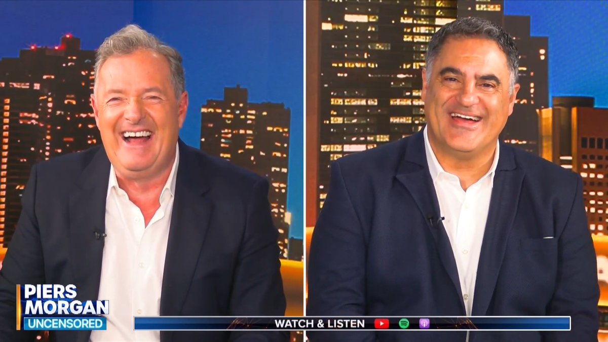 "As you were collapsing, what was going through your mind?" Piers Morgan is reunited with Cenk Uygur to check he is alive and well after the stress of 'chairgate' during his last Uncensored appearance. Watch more 👇 📺 Piers Morgan | @CenkUygur