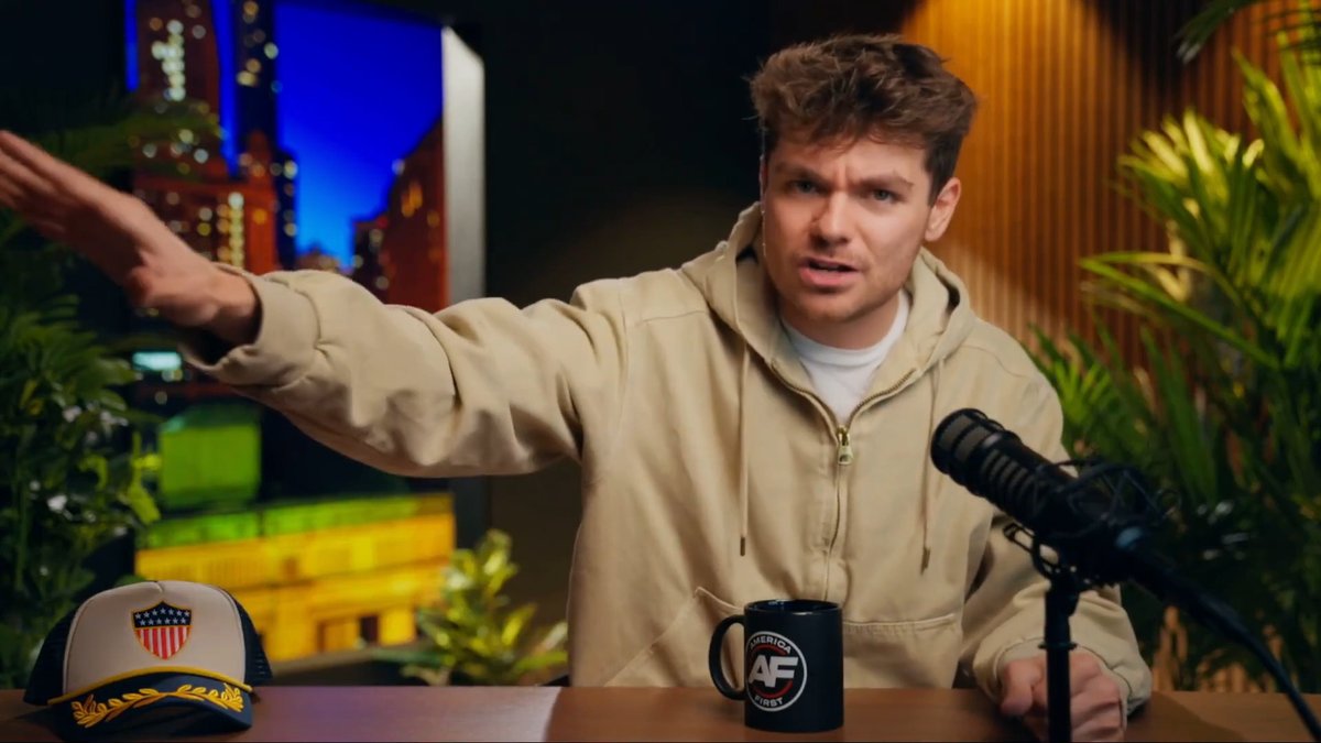 Nick Fuentes pinpoints when we can give up the culture war. "When fat slob Cenk Uygur and the slut Anna Kasparian are ready to say 'America's a White Christian nation that speaks English, and we're going to deport all the illegals', then we can give up the culture war. America has a culture. It's a Christian nation. We celebrate Christmas here. The culture war started when our country is invaded by foreigners. The culture war is when all of these foreigners came here and said, 'it's a melting pot, actually'."