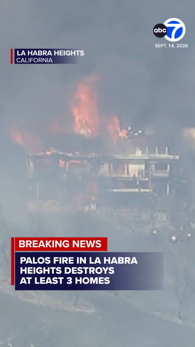 #BREAKING: At least three homes have burned and several others are threatened after a brush fire erupted in the La Habra Heights area on Monday.