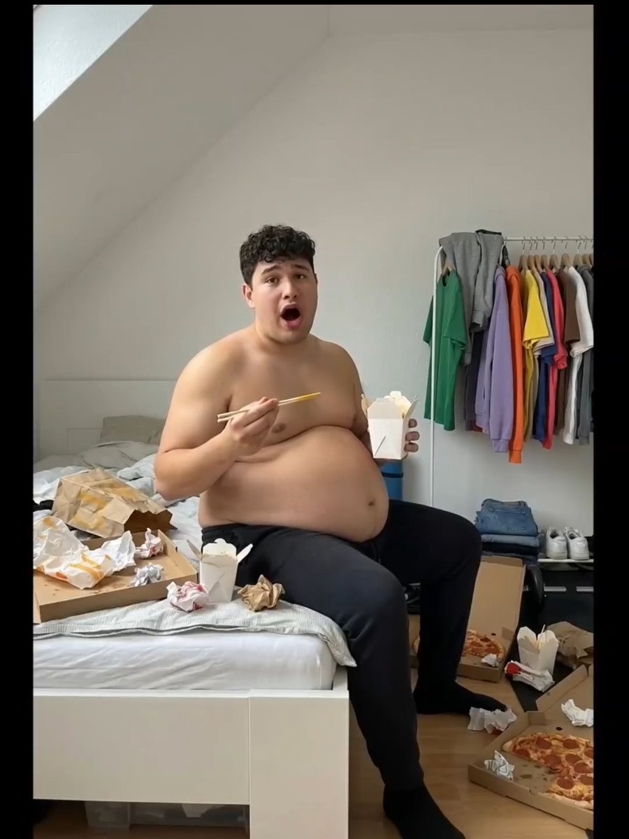 Youtuber gets addicted to food stuffing videos. The consequences are obvious.