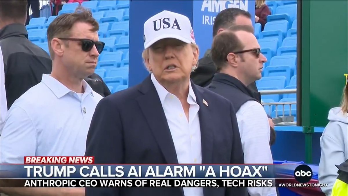 Pres. Trump flatly rejected urgent calls from top AI companies to rein in the technology before they potentially lose control. It comes on the heels of a dire warning from Anthropic's Dario Amodei, and OpenAI's Sam Altman speaking out. @ESchulze reports.