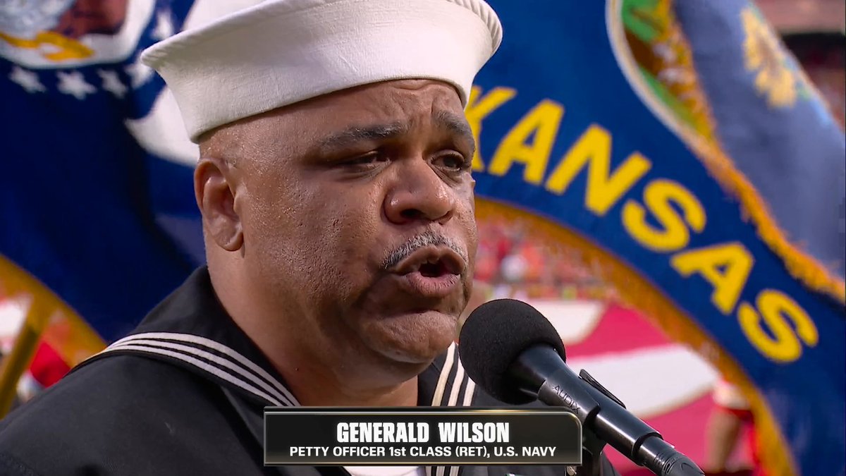Generald Wilson performs the national anthem ahead of Monday Night Football!