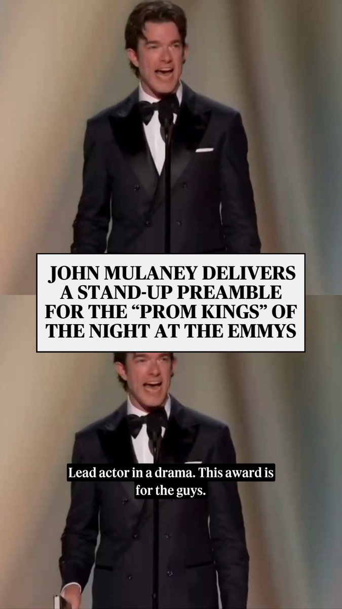 John Mulaney brought his signature humour to the 2026 Emmys stage while presenting Lead Actor in a Drama Series, offering some words of wisdom for the night's “prom kings". #Emmys #JohnMulaney