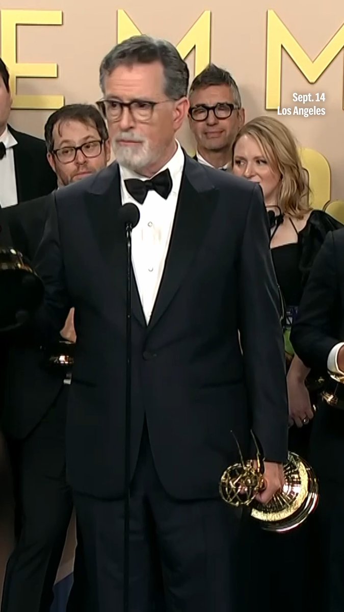 Stephen Colbert quotes Tennyson in praising his Emmy-winning "The Late Show" staff. #StephenColbert #Emmys #EmmyAwards