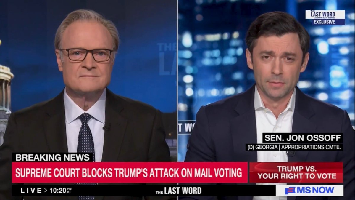 Ossoff: As grim as things have been, there really is so much that we can accomplish as a nation once we come back together. Look, the American people, not just Democrats, are opposed to secret corporate money in politics. The American people, not just Democrats, believe that insurance companies shouldn't be able to deny us the health care that we need. The American people, not just Democrats, want us to take AI seriously and our obligations to govern on behalf of our national security and the security of future generations seriously. And I hope that the example of these conservative Republican mayors in Georgia backing my campaign gives people some hope that we can come together again as a country and achieve great national things together.
