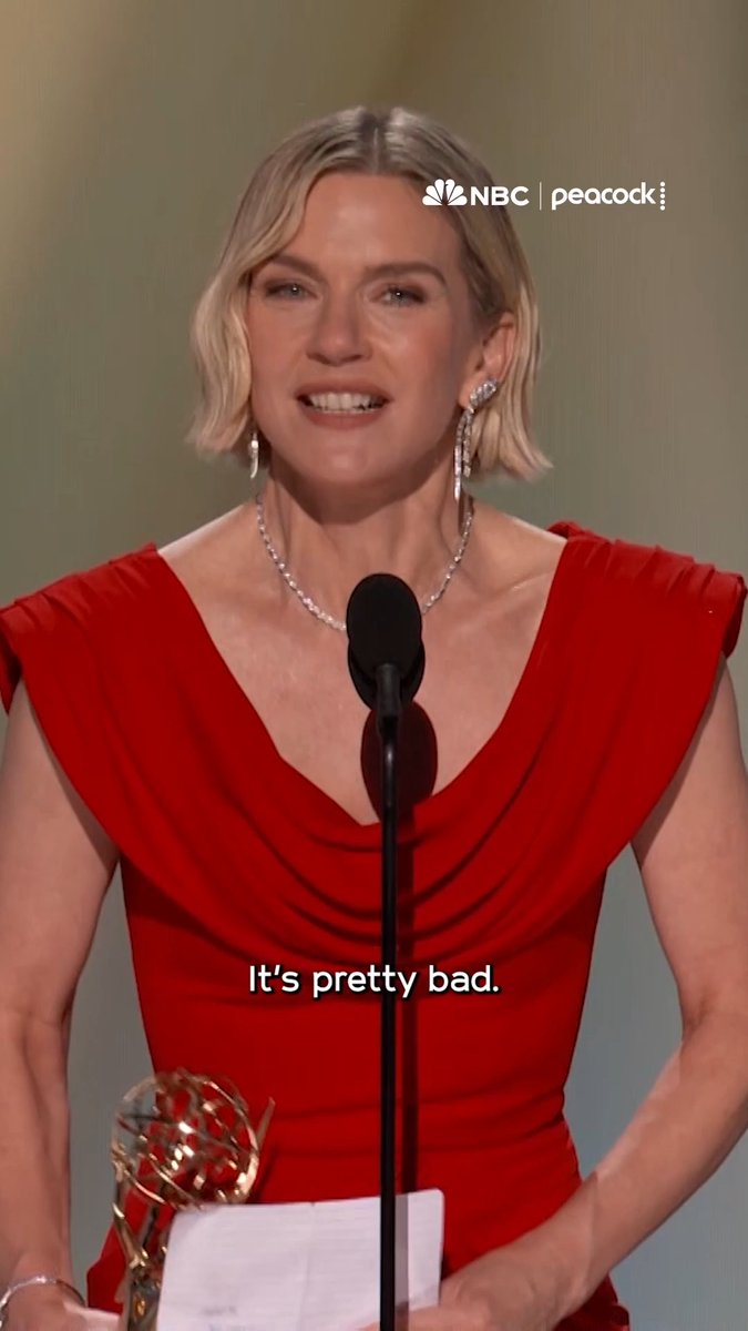 Rhea Seehorn wins the Emmy for Outstanding Lead Actress in a Drama Series for her performance in Pluribus! #Emmys LIVE on NBC and streaming on Peacock.