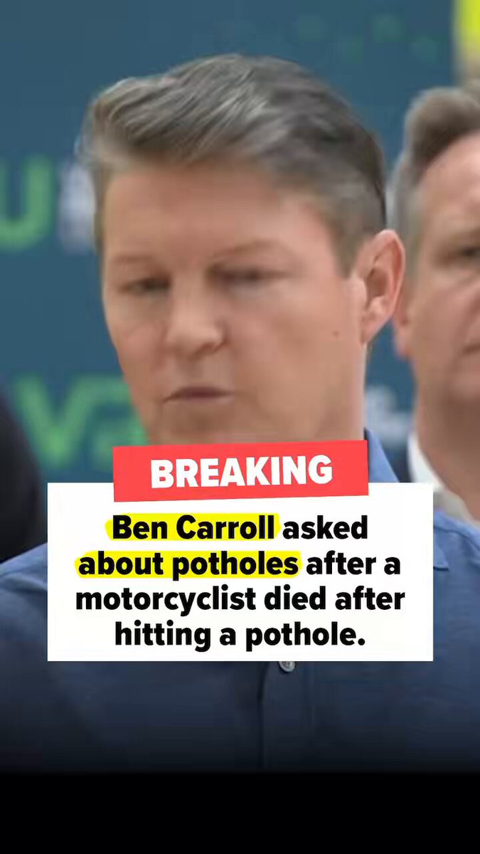 THIS IS A DISGRACE. After a tragic death on our roads because of Labor’s potholes, the best Ben Carroll can muster is saying he isn’t the Roads Minister.