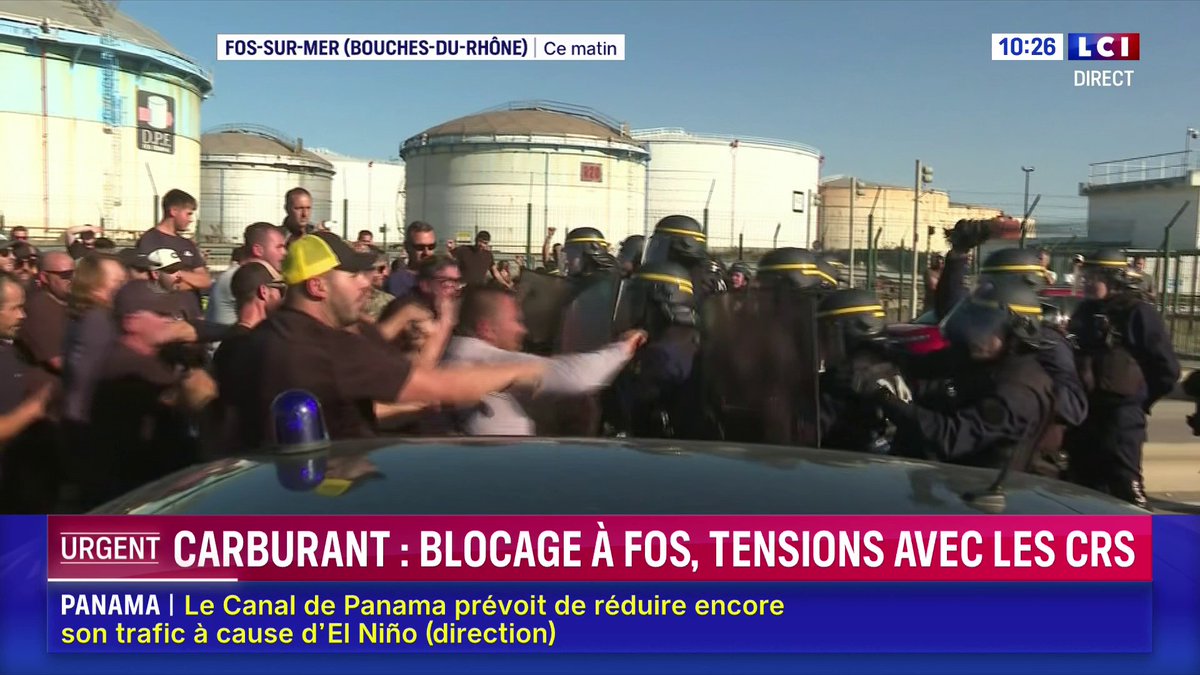 ⛽️🇫🇷 ALERTE l Le dépôt de Fos n'est plus bloqué après l'intervention musclée des CRS