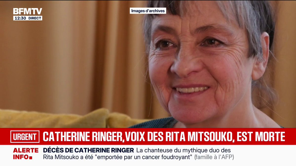 ⚫ Catherine Ringer, chanteuse des Rita Mitsouko, est décédée d'un cancer à 68 ans