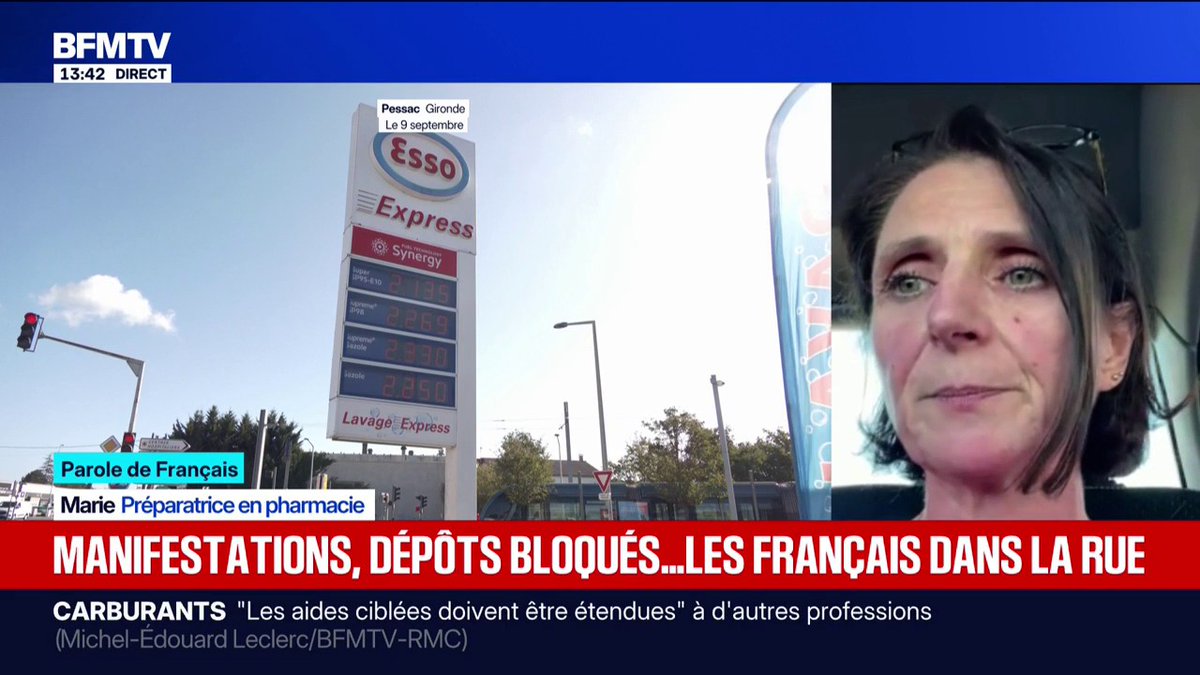 Hausse des prix du carburant: "Si le gouvernement ne fait pas quelque chose, ça risque de faire mal", estime Marie, préparatrice en pharmacie