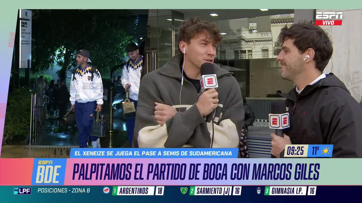"GENERALMENTE VEO LOS PARTIDOS SOLO" Hablamos con Marcos Giles, hincha de Boca, en la previa de la revancha contra Sao Paulo en la CONMEBOL Sudamericana. ▶️ Mirá #BuenDíaESPN en el Plan Premium de #DisneyPlus