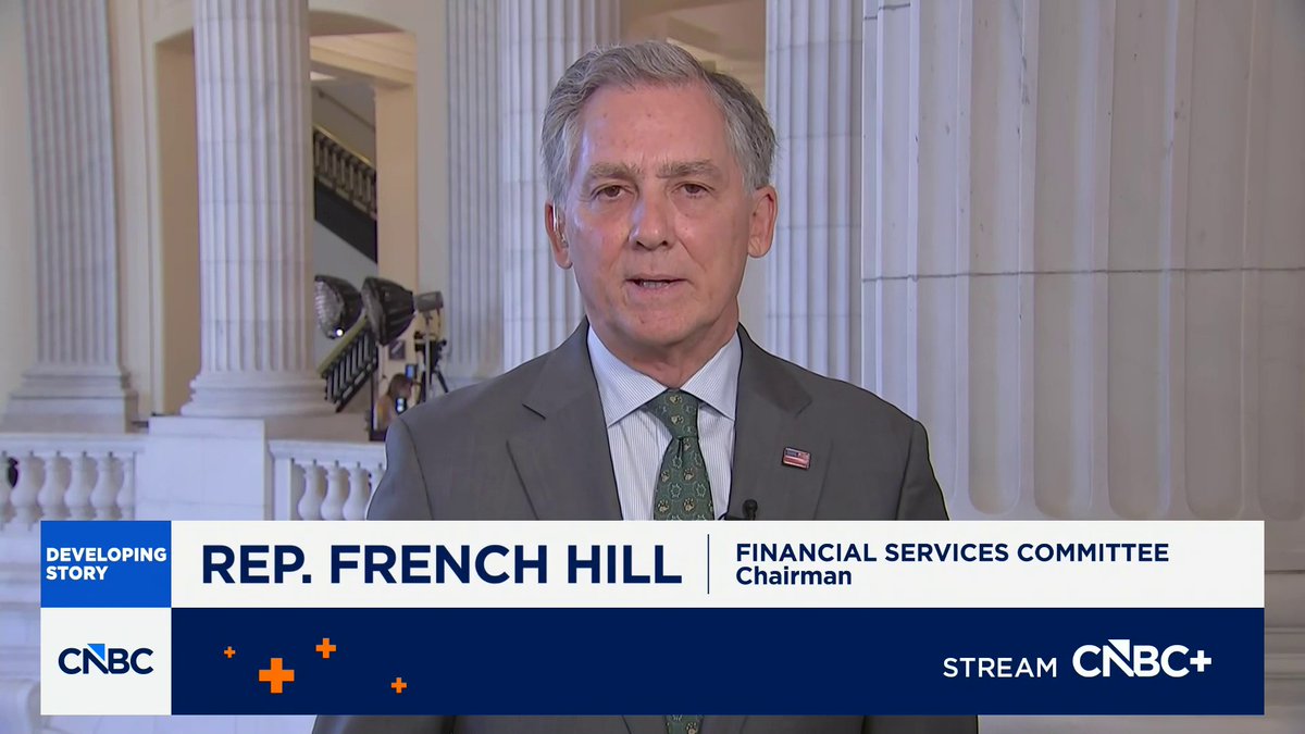 "I hope this is a moment where Democrats and Republicans can come together and put together a regulatory framework that will have America be the leading location for safe and sound operation of digital assets," says French Hill of the Clarity Act.
