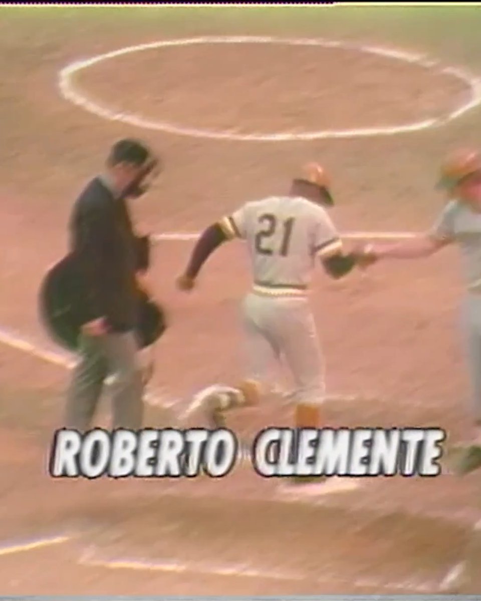 The 1971 World Series became a showcase for Roberto Clemente’s 5-tool brilliance. “The Great One” hit .414 (12-for-29) with 2 homers, 2 doubles, and a triple. He also unleashed one of the greatest throws in the history of the game. Clemente was named World Series MVP as the Pirates beat the Orioles in seven games. #ClementeDay
