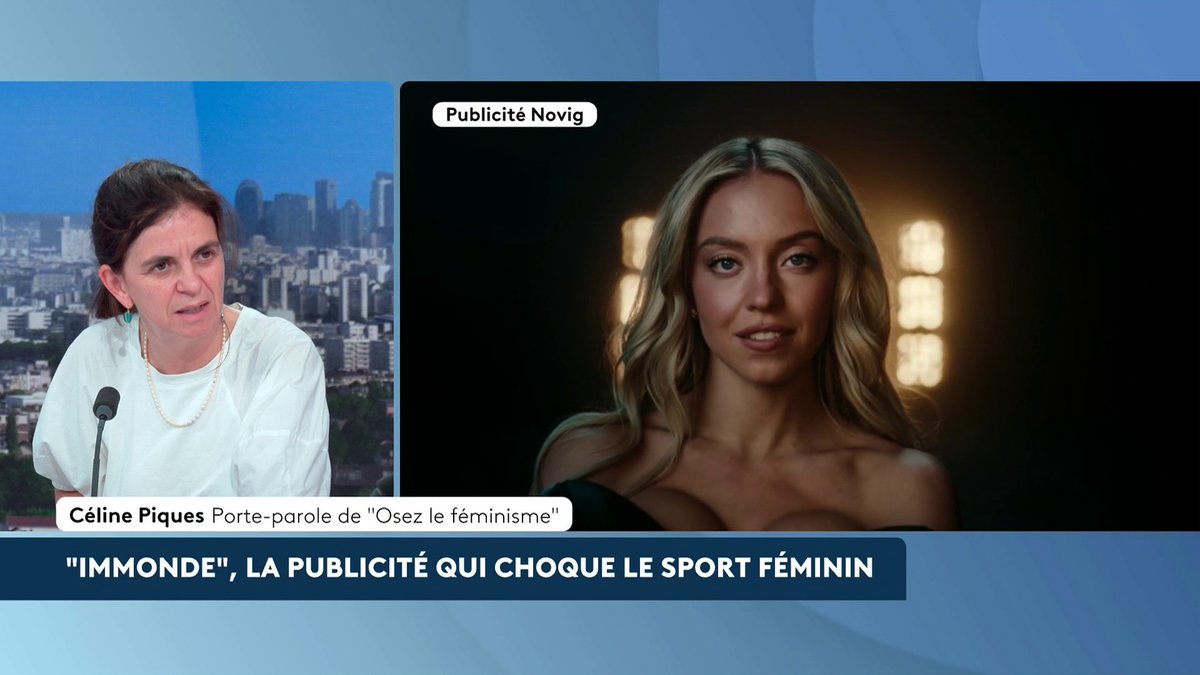 🔴 🗣️ Publicité dénudée de Sydney Sweeney : "sexy ou sexiste", interroge 📺 Alexandra Uzan 📺. "Montrer des femmes en objet, c'est au centre de ce qu'on appelle 'la culture du viol'", explique Céline Piques, porte-parole de "Osez le féminisme". #LeScanInfo #canal16