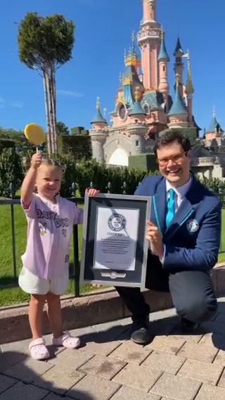 Youngest person to visit every Disney theme park - Bootsie Darrington (USA) who successfully visited all 12 Disney theme parks by the age of 3 years and 139 days, completing the record at Disneyland Paris, France on 14 September 2026