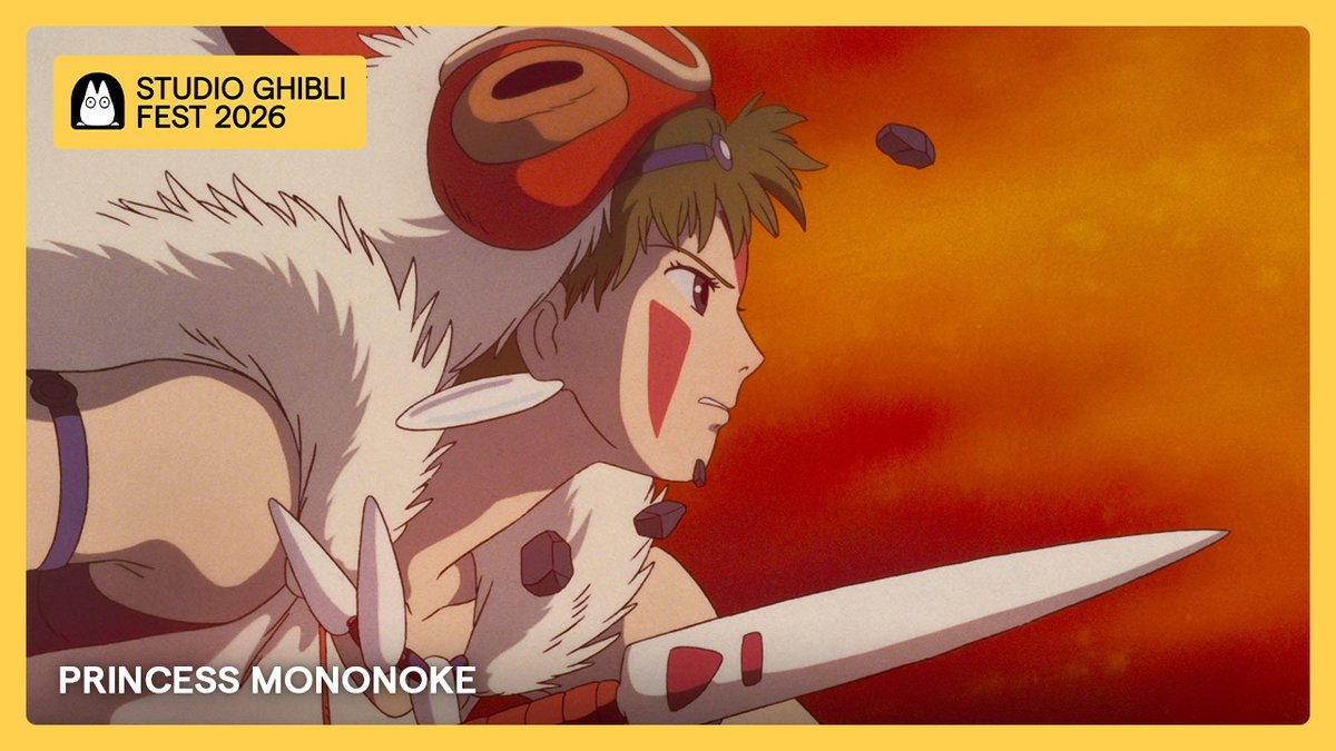 Hayao Miyazaki's breathtaking epic PRINCESS MONONOKE returns to theatres September 26-30 for Ghibli Fest. 🐺⚔️