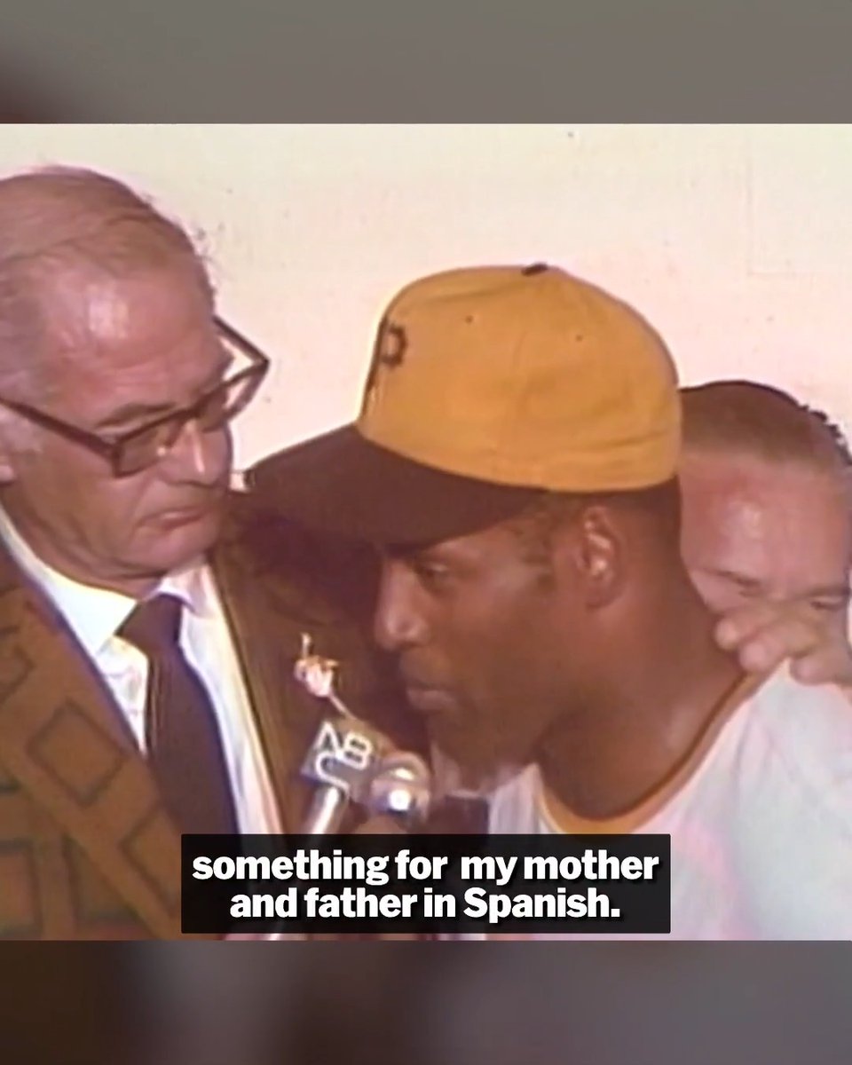 When Roberto Clemente spoke in Spanish during a national TV interview after winning the 1971 World Series, it resonated with Latinos everywhere. It is considered by many as an iconic moment, as important as any other in Clemente’s legendary career. #ClementeDay