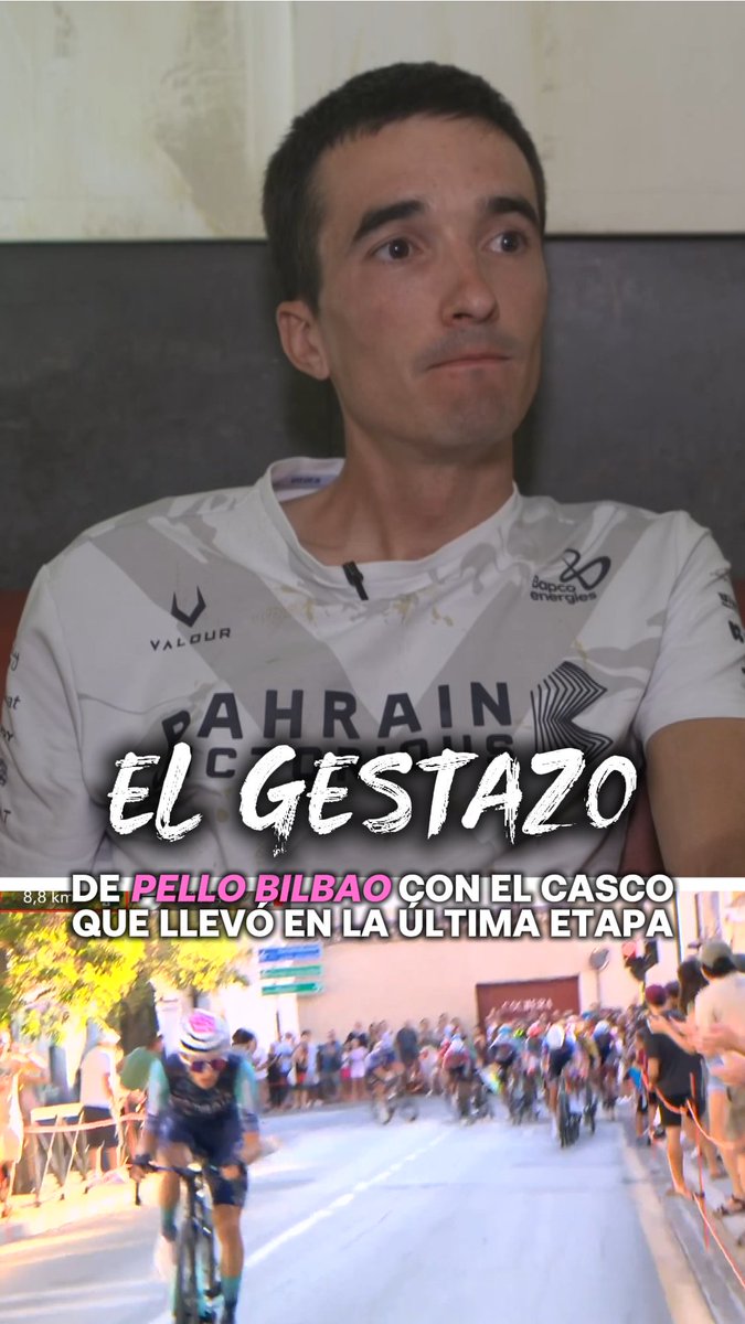 🫡 Honor, Pello. Mucho honor. ❤️ El gestazo tras el casco que lució Pello Bilbao en la que fue su última etapa en La Vuelta a España #LaCasadelCiclismo