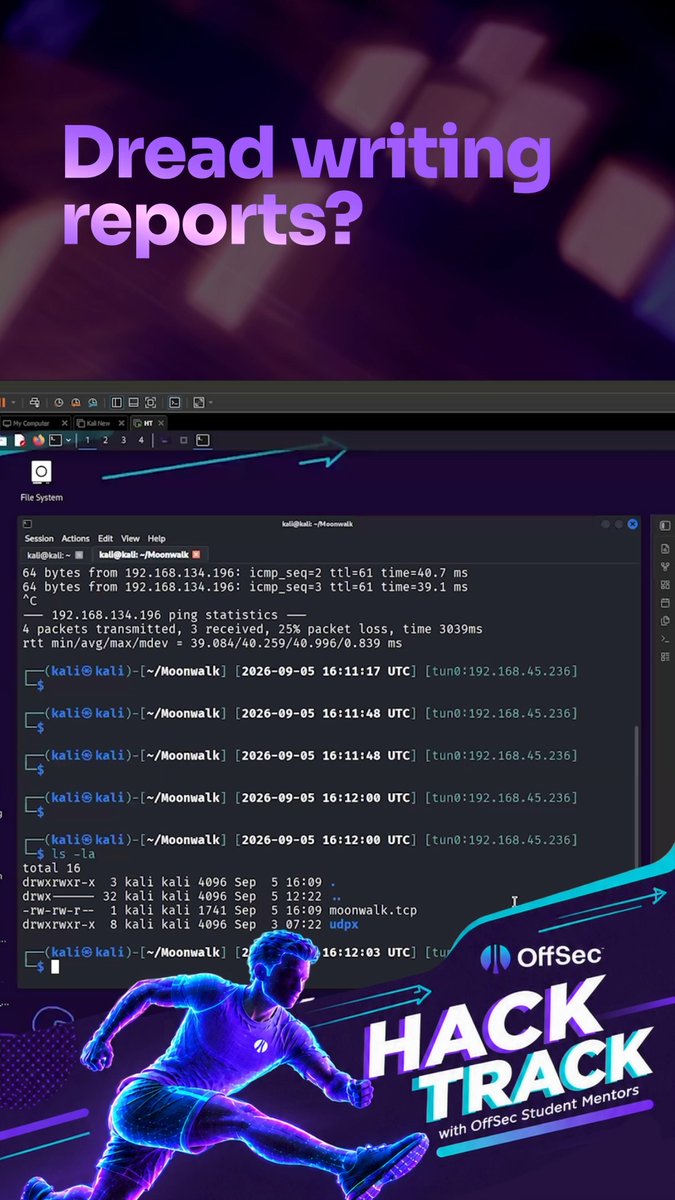 🛠️📝 Struggling to make your Nmap outputs look good for your OSCP report? During OffSec's Hack Track: Moonwalk (Week 4 for OSCP learners), our experts talk about how documentation is just as important as exploitation. Check out this quick tip from our latest session on using xsltproc to effortlessly convert messy XML scan outputs into clean, readable HTML files. Your future self (and your grader) will thank you. Register for the next Hack Track ➡️ #HackTrack #OffSec #TryHarder #Moonwalk #PenetrationTesting
