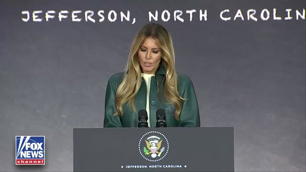 "One of America's 2026 Presidential AI National Champions came from right here in North Carolina." First Lady Melania Trump spotlights second-grade teacher Carrie Robledo, who created "AI Insect Detectives" to introduce young students to artificial intelligence through science, curiosity and the natural world.