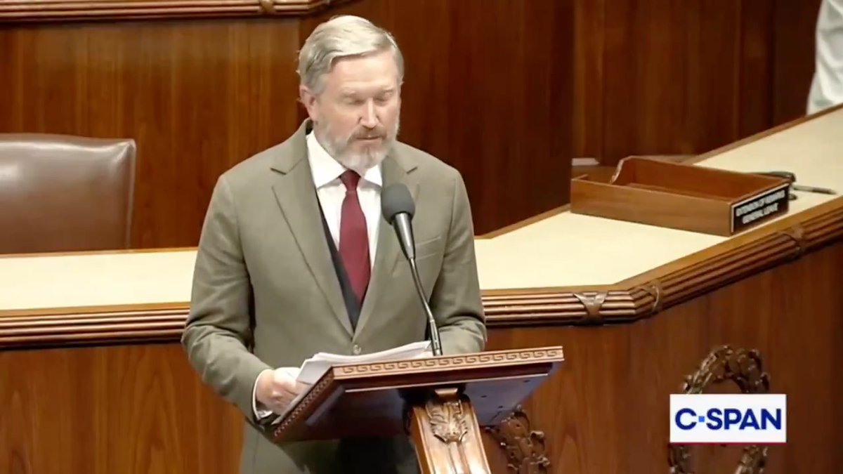 Republican Rep. Thomas Massie reads articles of impeachment against Pete Hegseth. About. Damn. Time.