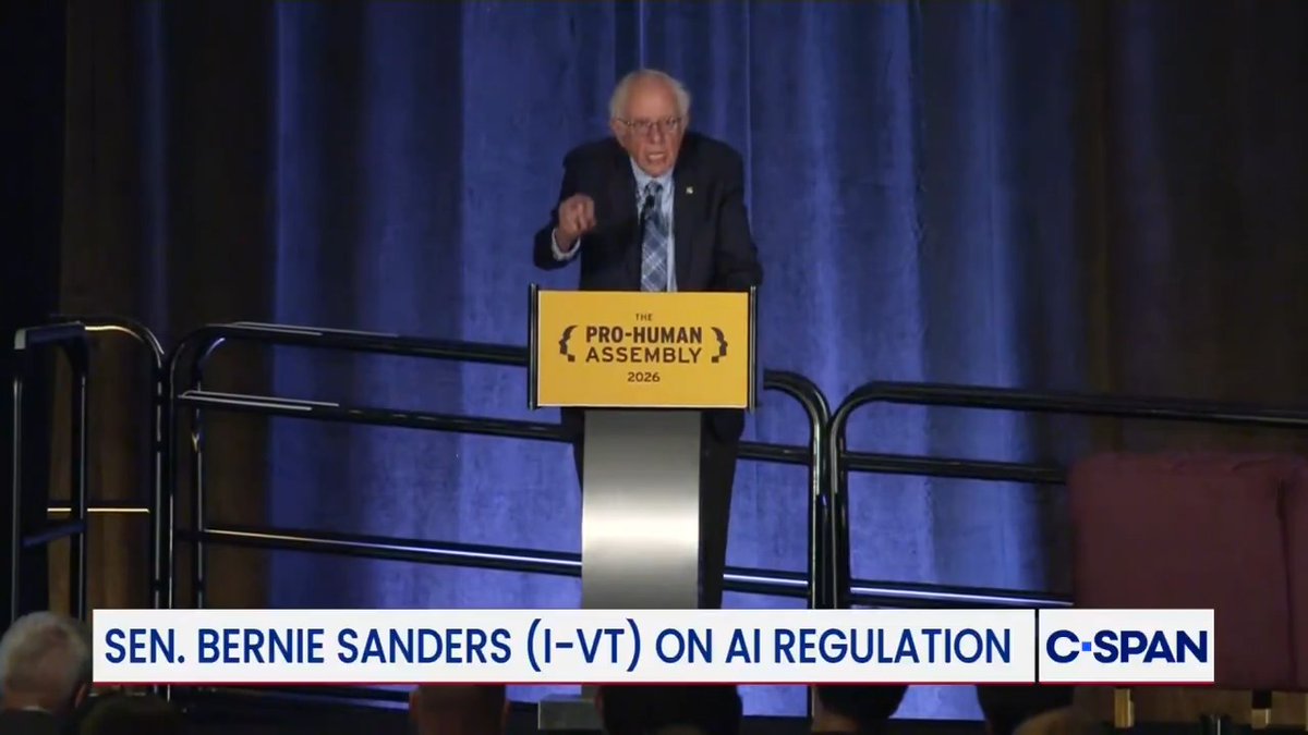 Sen. Bernie Sanders (I-VT): "What you are looking at right now is the least capable version of AI that we will ever have...the dumbest version."